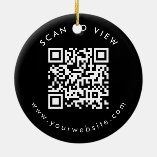 Persoonlijke Zakelijke QR Code Website Kerstmis Keramisch Ornament (Achterkant)