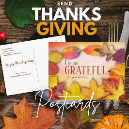 Persoonlijke zakelijke Thanksgiving-ansichtkaarten Briefkaart