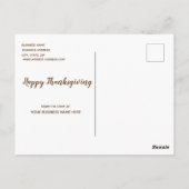 Persoonlijke zakelijke Thanksgiving-ansichtkaarten Briefkaart (Achterkant)