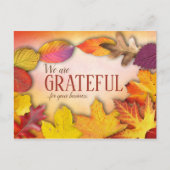 Persoonlijke zakelijke Thanksgiving-ansichtkaarten Briefkaart (Voorkant)