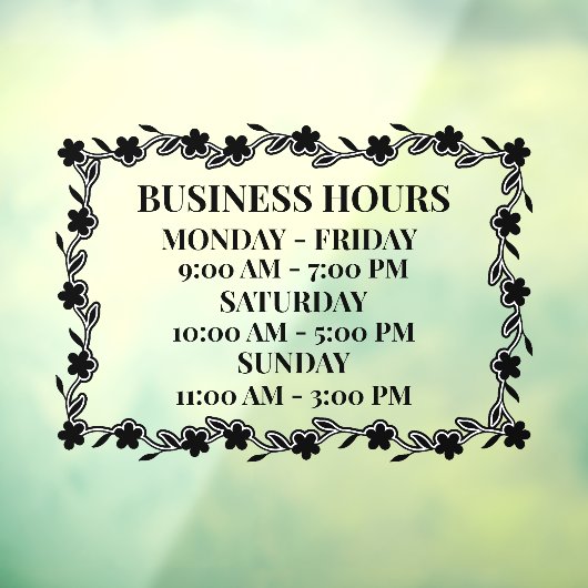 Persoonlijke Zakelijke Urendecoratie Bloemendeur Raamsticker (Vel 3)