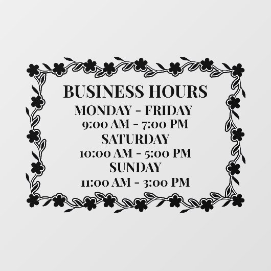 Persoonlijke Zakelijke Urendecoratie Bloemendeur Raamsticker (Vel)