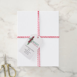 Persoonlijke zakelijke vrolijk kerstfeest cadeauta cadeaulabel
