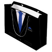 Persoonlijke zakelijke zwarte stropdas geschenkzak groot cadeauzakje (Achterkant Gekanteld)