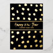 Persoonlijke zaken zwart en goud folie Nieuwjaar Folie Feestdagenkaart (Voorkant)