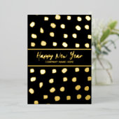 Persoonlijke zaken zwart en goud folie Nieuwjaar Folie Feestdagenkaart (Staand Voorkant)