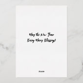 Persoonlijke zaken zwart en goud folie Nieuwjaar Folie Feestdagenkaart (Achterkant)