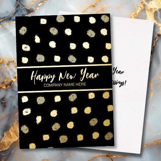 Persoonlijke zaken zwart en goud folie Nieuwjaar Folie Feestdagenkaart