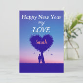 Persoonlijke Zalig Nieuwjaar Liefdeskaart Feestdagenkaart (Staand voorkant)