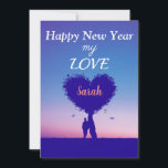 Persoonlijke Zalig Nieuwjaar Liefdeskaart Feestdagenkaart<br><div class="desc">Elegante Nieuwjaarskaart voor geliefden</div>