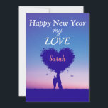 Persoonlijke Zalig Nieuwjaar-liefdeskaart Feestdagenkaart<br><div class="desc">Elegante Nieuwjaarskaart voor geliefden</div>