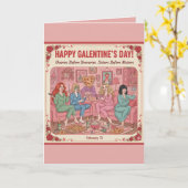 Persoonlijke Zalige Galentine's Day Pizza Kaart (Gele Bloem)