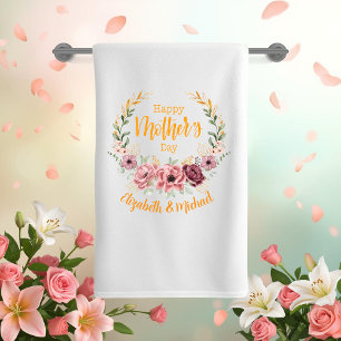 Persoonlijke Zalige Moederdag Florale Badhanddoek