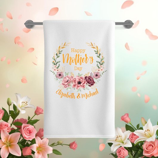 Persoonlijke Zalige Moederdag Florale Badhanddoek
