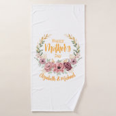 Persoonlijke Zalige Moederdag Florale Badhanddoek (Badhanddoek)