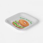 Persoonlijke zalm Bagel Papieren Bordje (Gebogen)