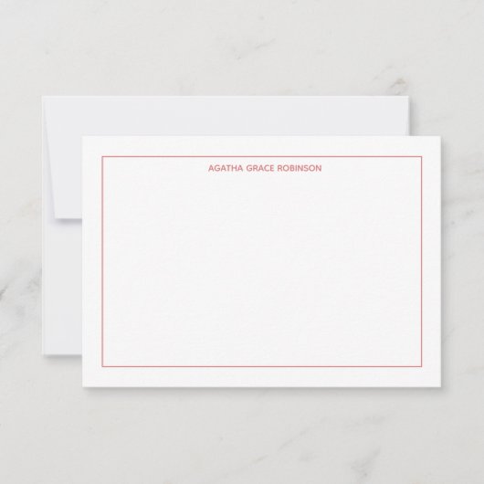 Persoonlijke zalm en witte platte noot kaart (Voorkant)