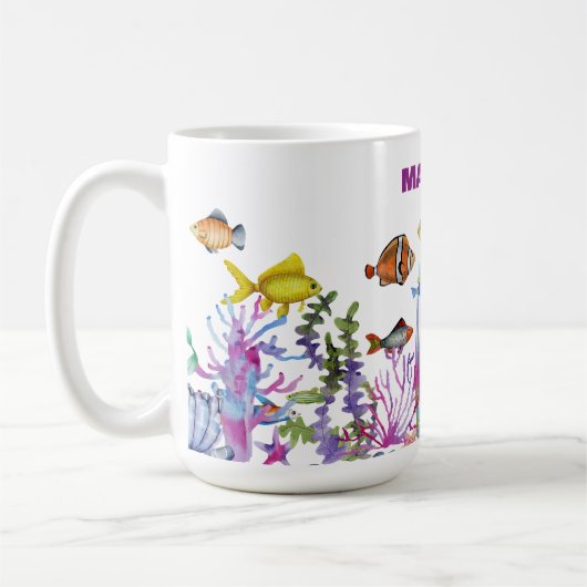 Persoonlijke Zee Life Scene Koffiemok (Links)