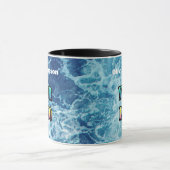 Persoonlijke zee oceaangolven marineblauwe natuur  mok (Midden)