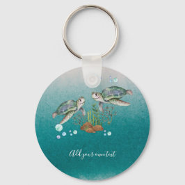 Persoonlijke ZEE SCHILDPADDEN Sleutelhanger