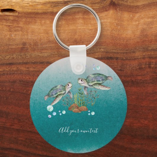 Persoonlijke ZEE SCHILDPADDEN Sleutelhanger (Voorkant)