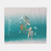 Persoonlijke ZEE SCHILDPADEN Fleece Deken (Voorkant (Horizontaal))