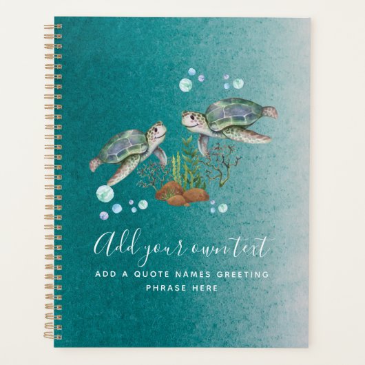 Persoonlijke ZEE SCHILDPADEN Planner (Voorkant)