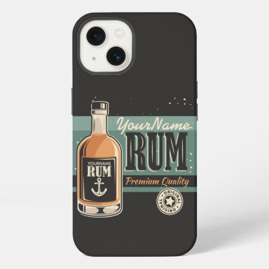 Persoonlijke Zeeman Rum Likeur Fles Retro Bord  iPhone Hoesje (Achterkant)