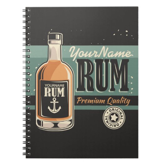 Persoonlijke Zeeman Rum Likeur Fles Retro Bord  Notitieboek (Voorkant)