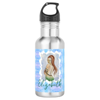 Persoonlijke Zeemeermin Boho Oceaan Fantasie Waterfles