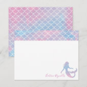 Persoonlijke zeemeermin-notitiekaart notitiekaartje (Voorkant / Achterkant)