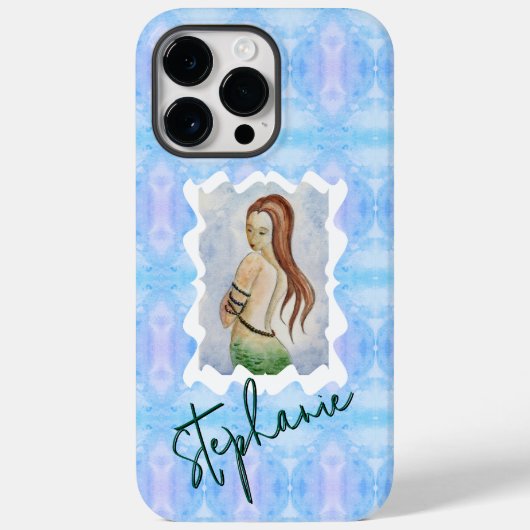 Persoonlijke Zeemeermin Waterverf Originele Kunst Case-Mate iPhone Case (Achterkant)