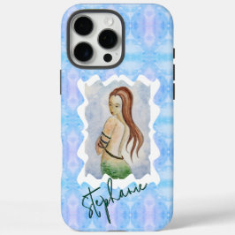 Persoonlijke Zeemeermin Waterverf Originele Kunst iPhone 16 Pro Max Hoesje