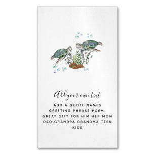 Persoonlijke ZEESCHILDPAADJES Magnetisch Visitekaartje