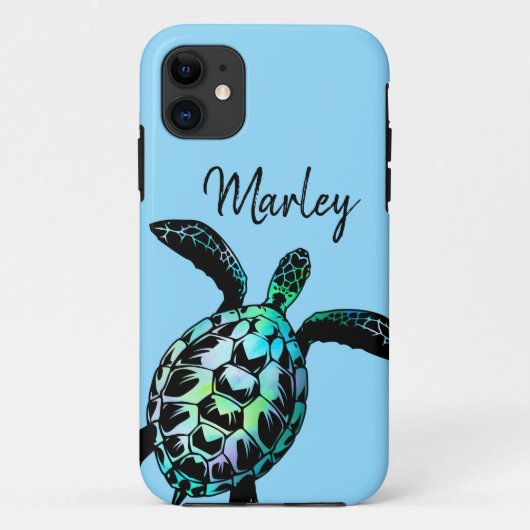 Persoonlijke Zeeschildpad Aangepaste Kleur Case-Ma Case-Mate iPhone Case (Achterkant)