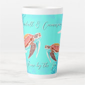 Persoonlijke Zeeschildpadden Thuis Bij de Zee Latte Mok (Voorkant)