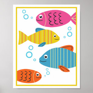 Persoonlijke Zeewezens Kunstprintset voor Kinderen Poster