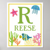 Persoonlijke Zeewezens Kunstprintset voor Kinderen Poster (Voorkant)