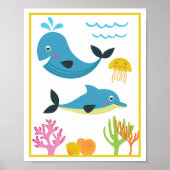 Persoonlijke Zeewezens Kunstprintset voor Kinderen Poster (Voorkant)