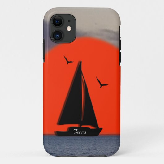 Persoonlijke zeilbootnaam op boot Case-Mate iPhone case (Achterkant)