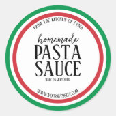 Persoonlijke zelfgemaakte pastasaus label sticker (Voorkant)