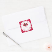 Persoonlijke zelfgemaakte tomatensaus pot vierkant vierkante sticker (Envelop)