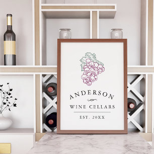 Persoonlijke zelfgemaakte Wijn Cellar afdrukken Poster