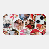Persoonlijke Zeshoek Multi Foto Collage iPhone 15 Case (Achterkant horizontaal)