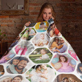 Persoonlijke Zeshoek Multi-Fotocollage Fleece Deken