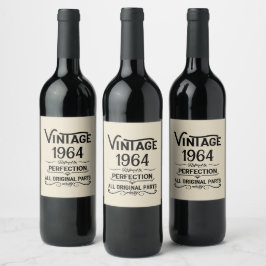 Persoonlijke zestig vintage 60e verjaardagscadeaus wijn etiket