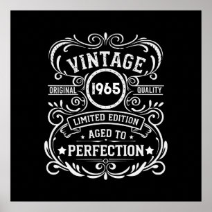 Persoonlijke zestig vintage 60ste verjaardagsfeest poster