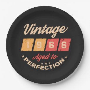 Persoonlijke zestig vintage 60ste verpartij papieren bordje