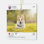 Persoonlijke zgn. social media post keramisch ornament (Links)