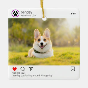 Persoonlijke zgn. social media post keramisch ornament